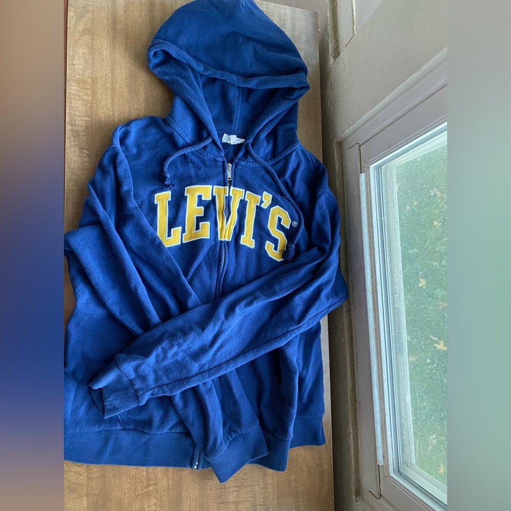 Levi's Royal Blue Zip-Up with Yellow Lettering